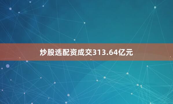 炒股选配资成交313.64亿元